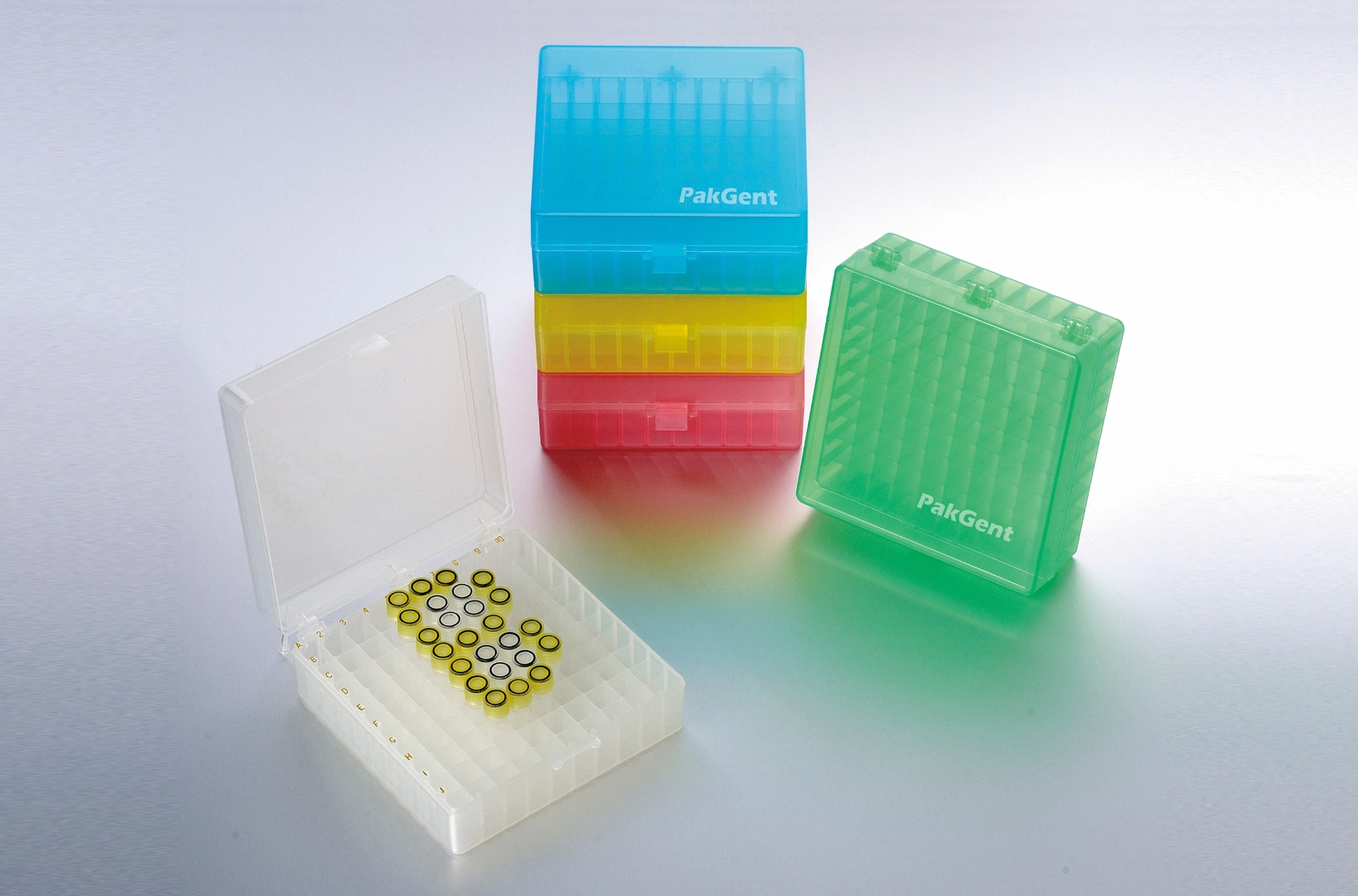 [BX1-P81-A] 81 and 100-Place Storage Box with Hinged Lid (81-well, 2 inch heights (5.24 x 5.24 x 2"))